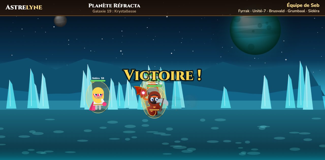 Seb : victoire ★★ sur la planète Réfracta