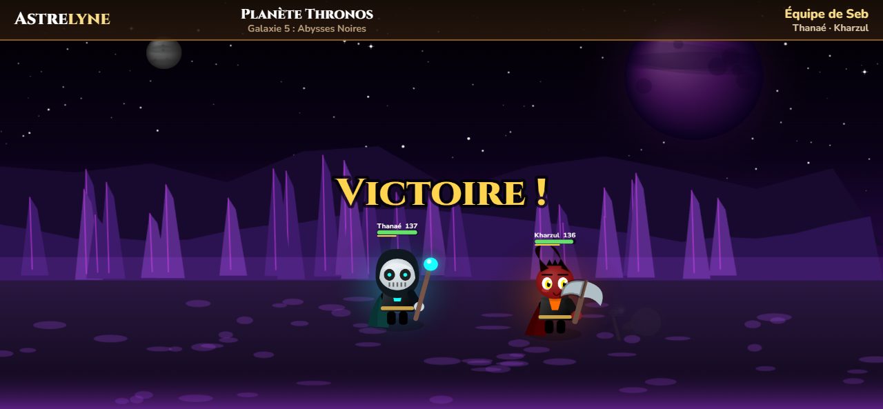 Seb : victoire ★★★ sur la planète Thronos