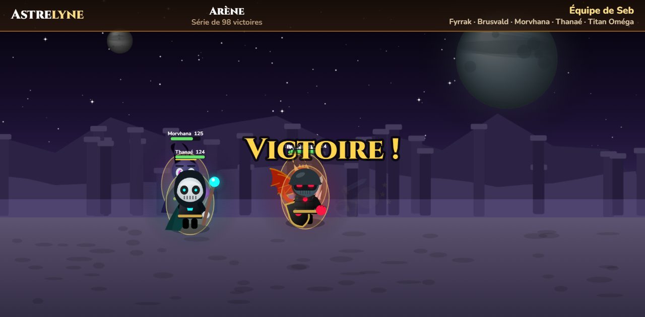 Seb : victoire ★★★ dans l’arène