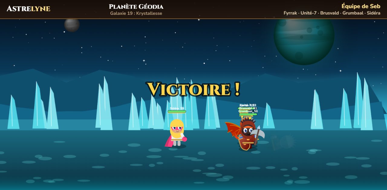 Seb : victoire ★★★ sur la planète Géodia