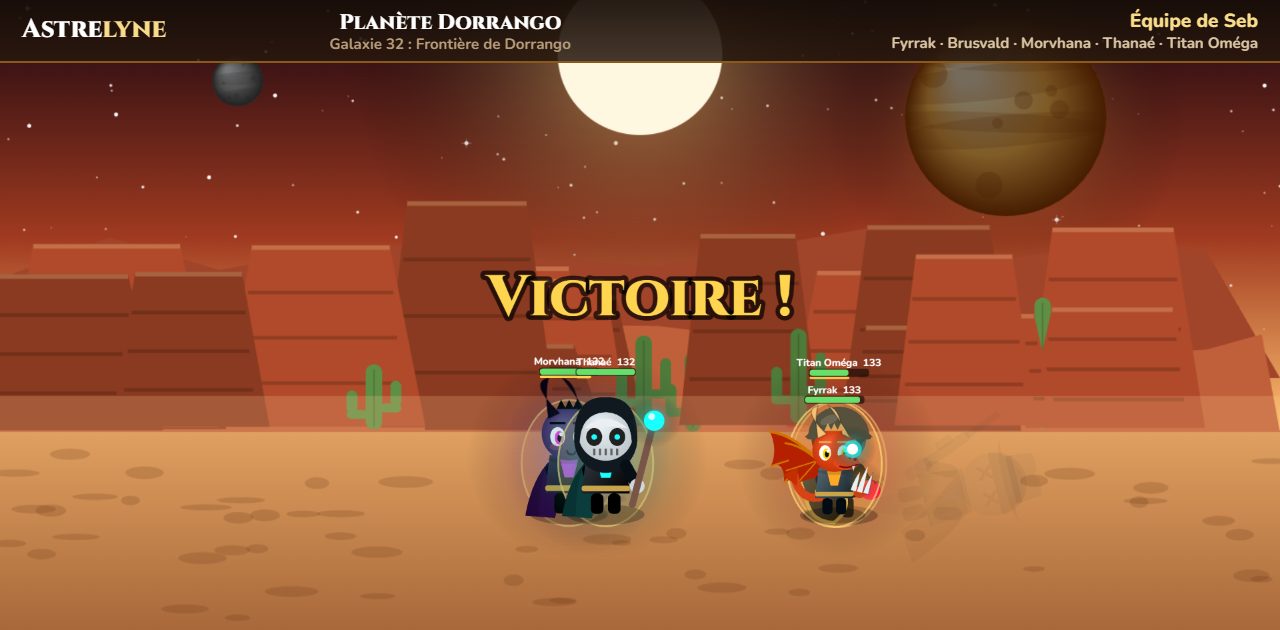 Seb : victoire ★★ sur la planète Dorrango