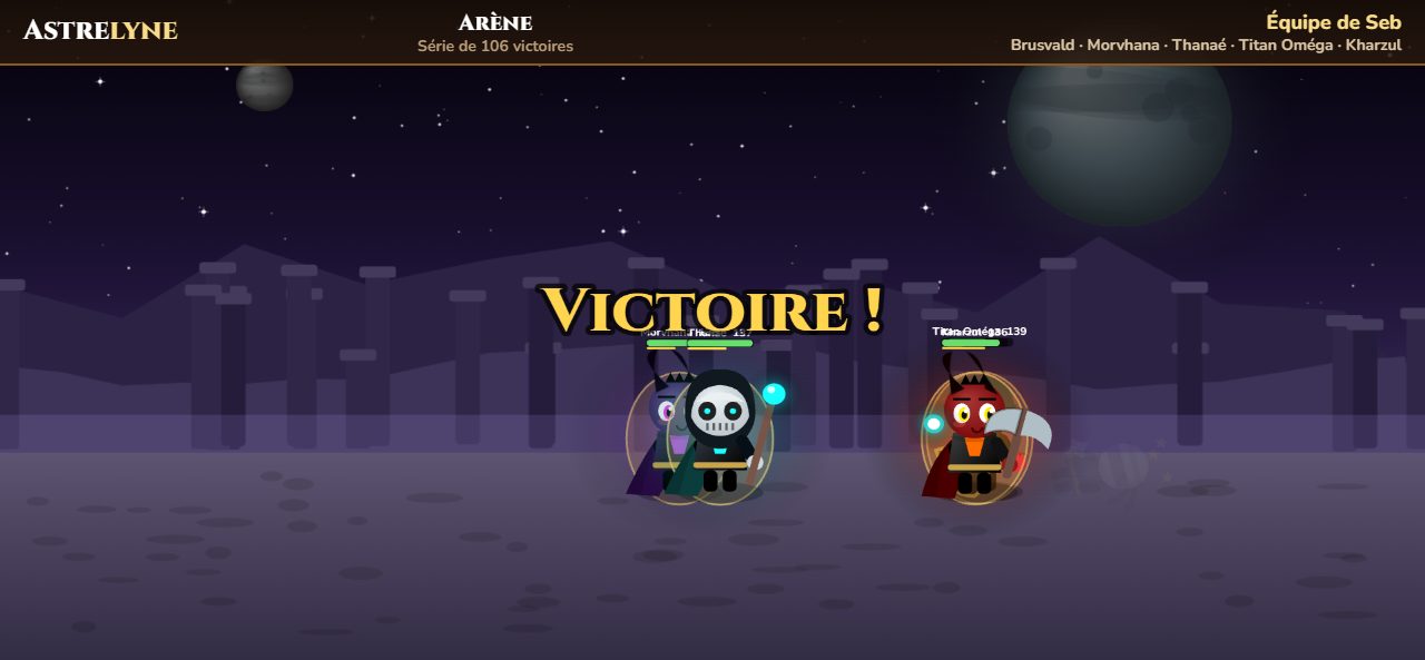 Seb : victoire ★★ dans l’arène