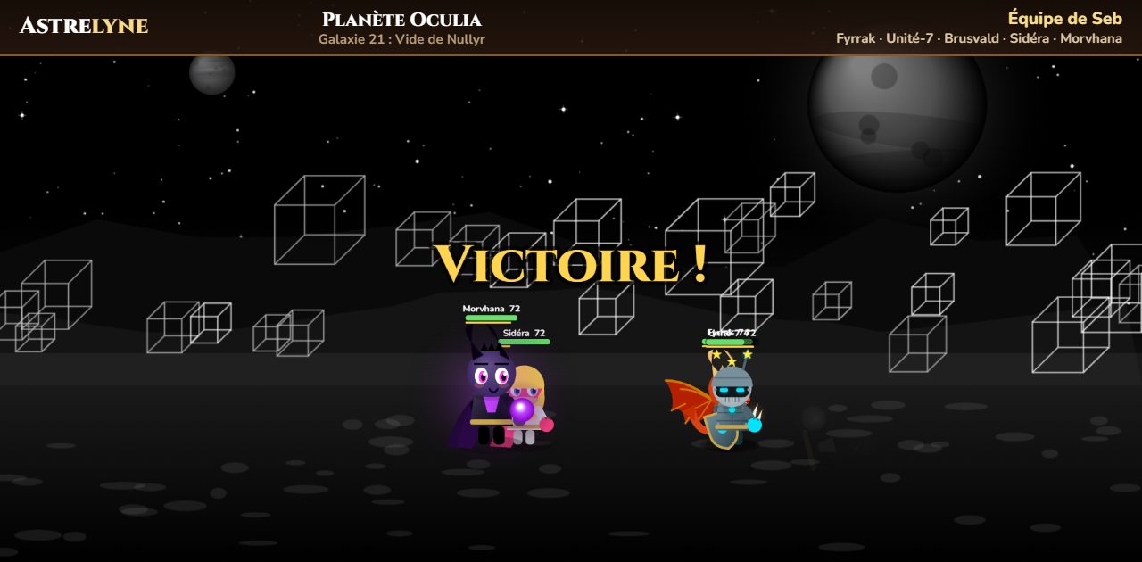 Seb : victoire ★★ sur la planète Oculia