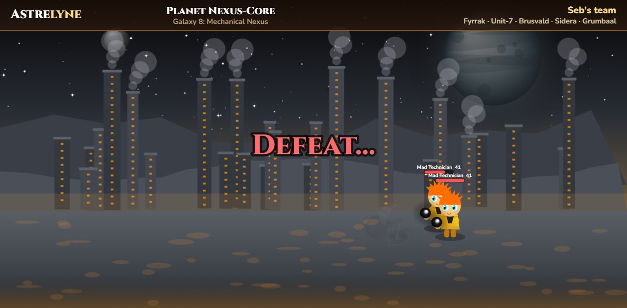 Seb: derrota en el planeta Nexus-Core
