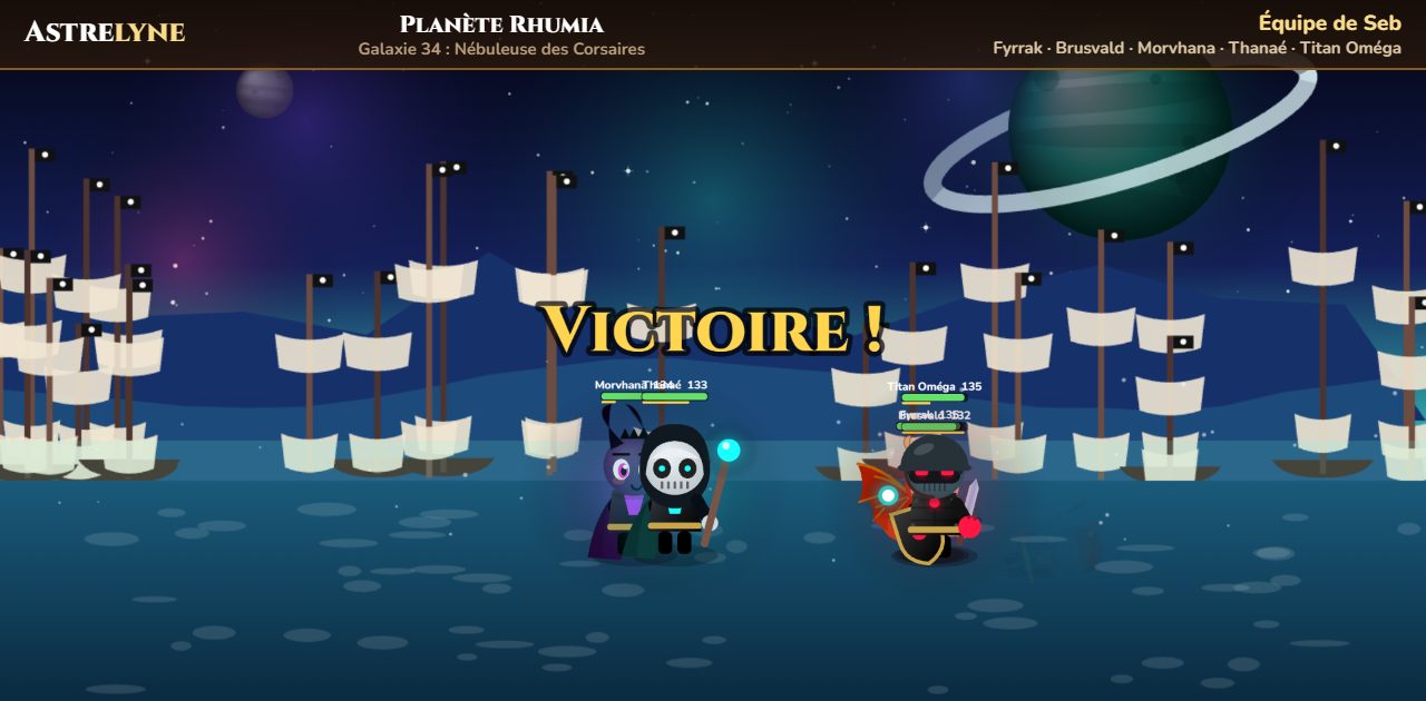 Seb : victoire ★★★ sur la planète Rhumia