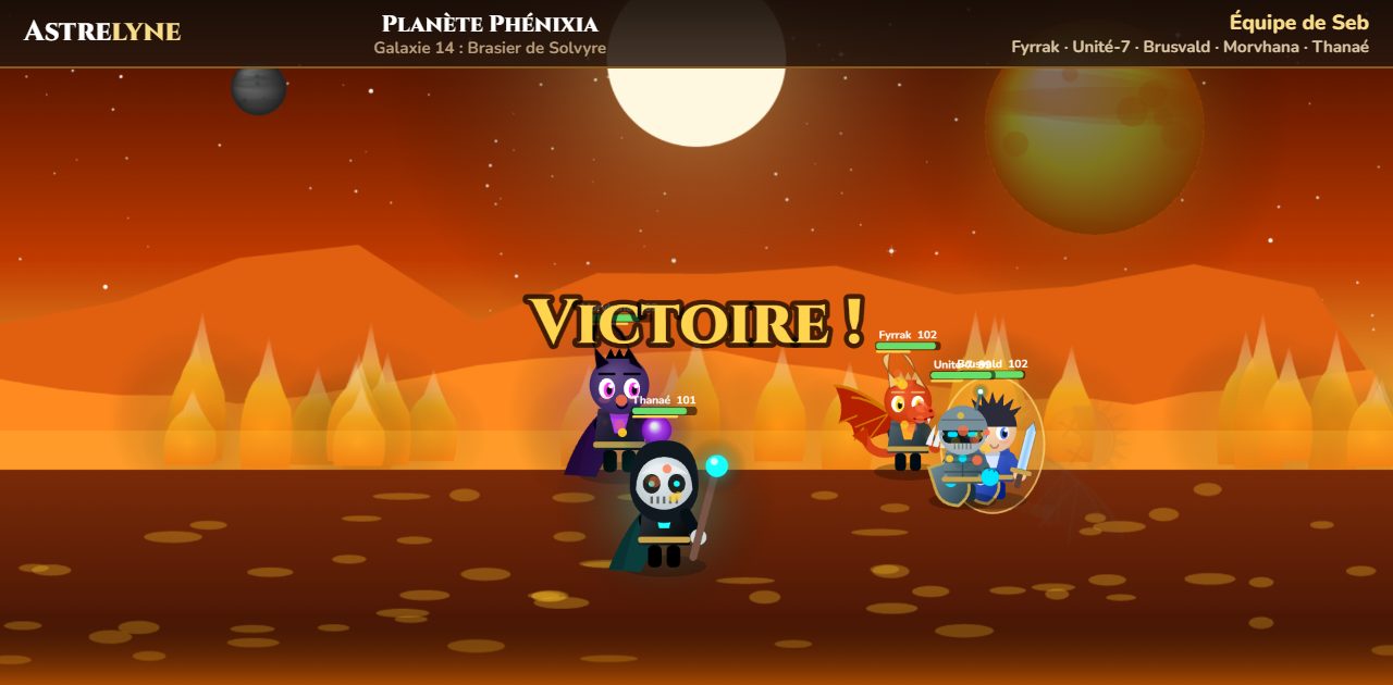 Seb : victoire ★★★ sur la planète Phénixia