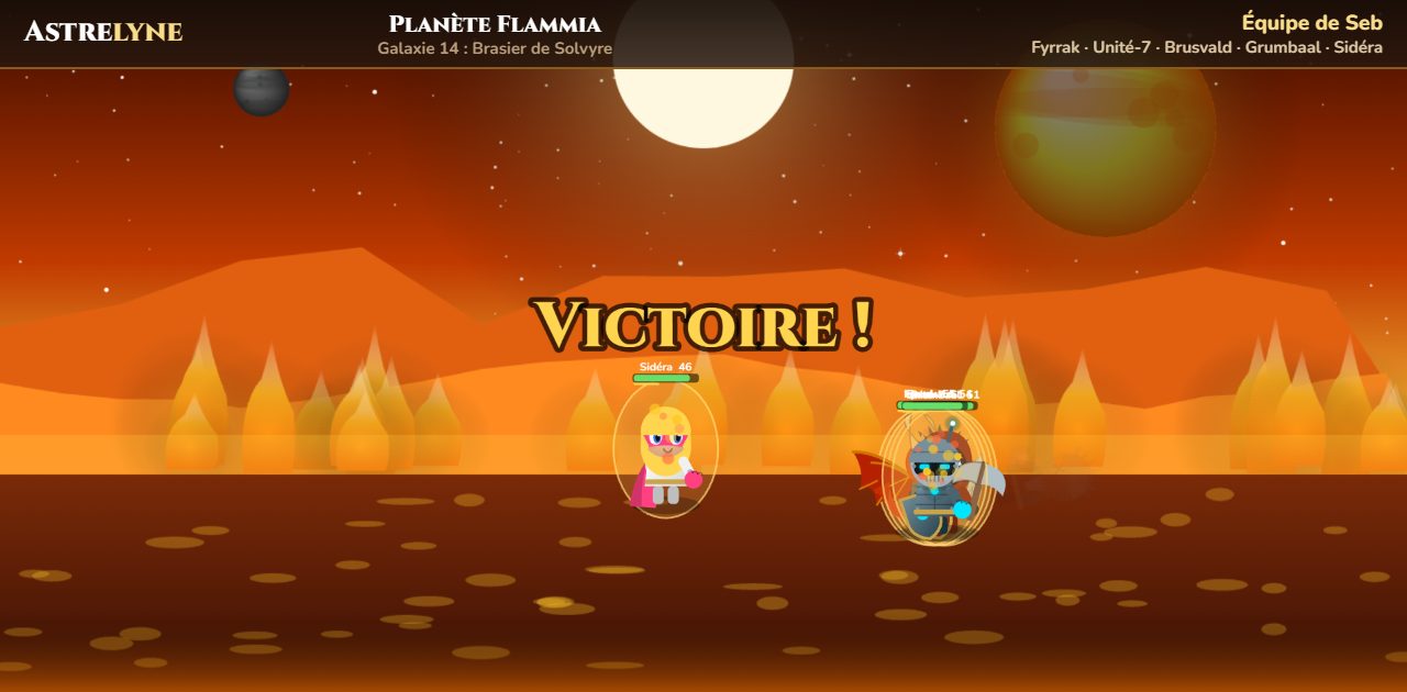 Seb：在星球 Flammia 取得 ★★★ 胜利