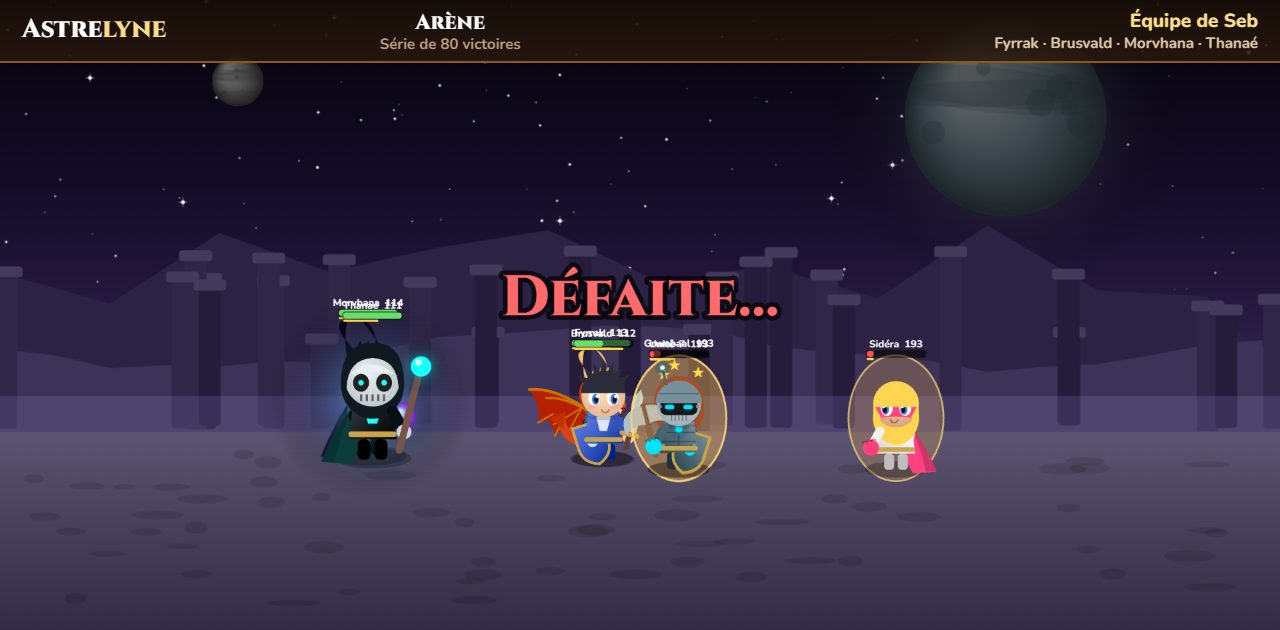 Seb: derrota en la arena