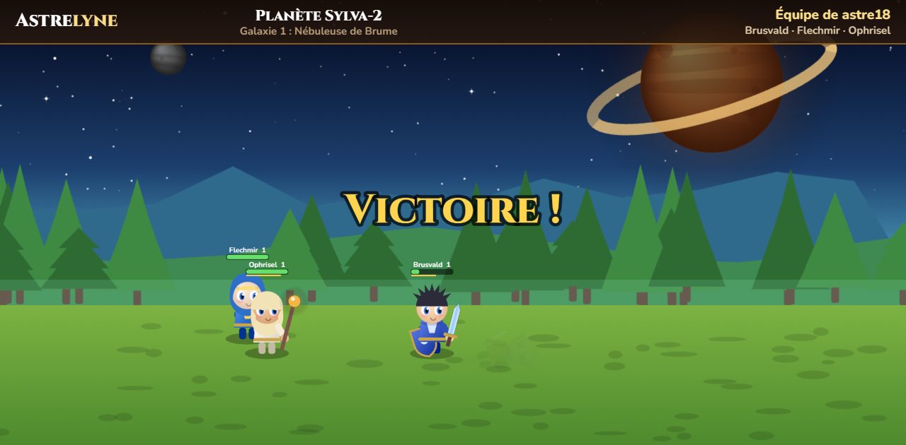 astre18 : victoire ★★★ sur la planète Sylva-2