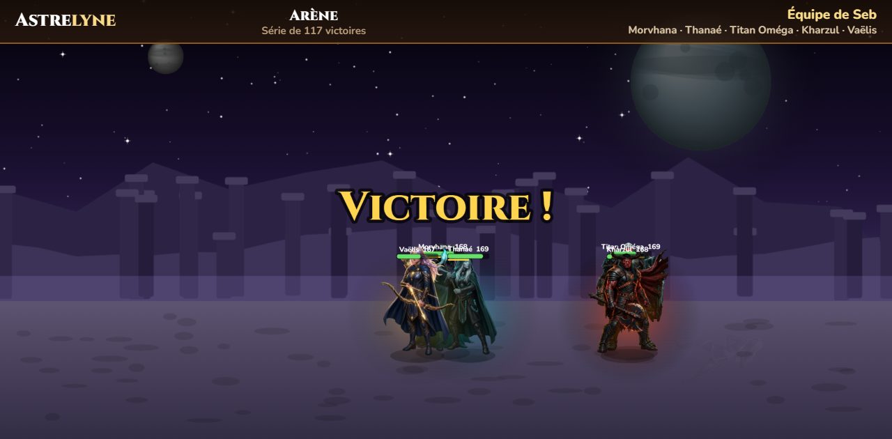 Seb : victoire ★★★ dans l’arène