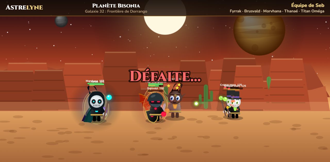 Seb : défaite sur la planète Bisonia