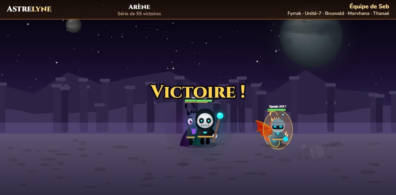 Seb : victoire ★★ dans l’arène