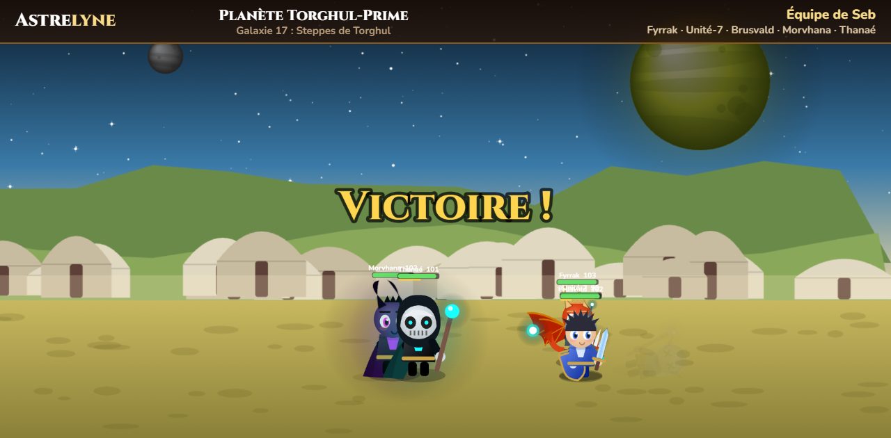 Seb : victoire ★★★ sur la planète Torghul-Prime