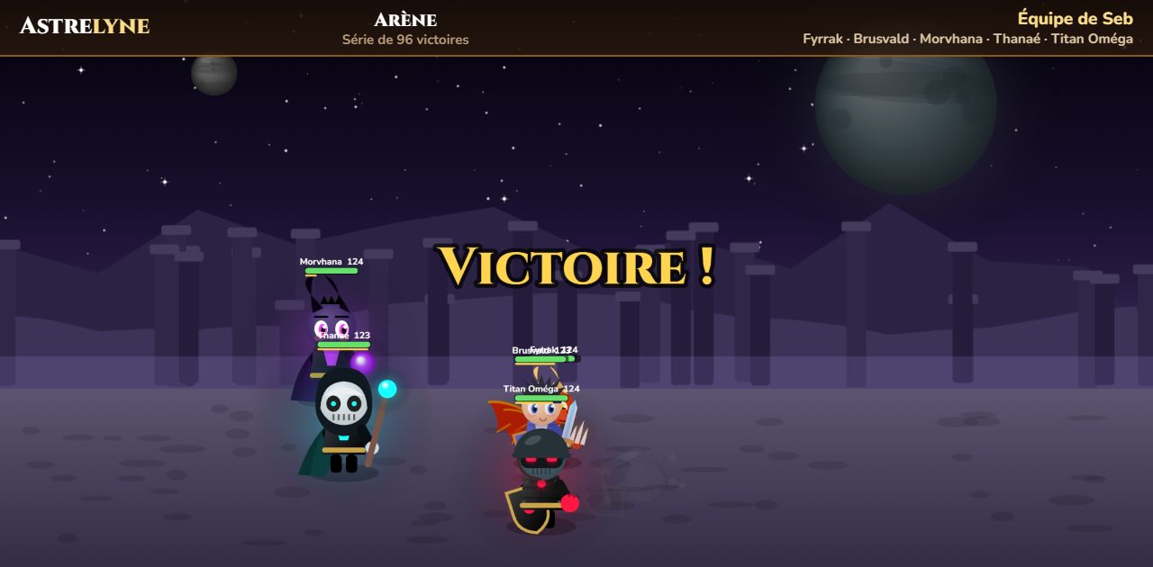 Seb : victoire ★★★ dans l’arène