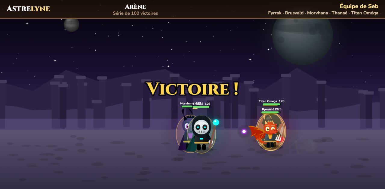 Seb : victoire ★★★ dans l’arène