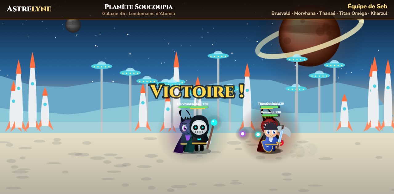 Seb : victoire ★★★ sur la planète Soucoupia