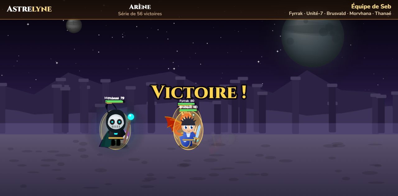 Seb : victoire ★★★ dans l’arène