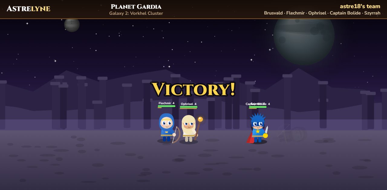 astre18 : victoire ★★ sur la planète Gardia