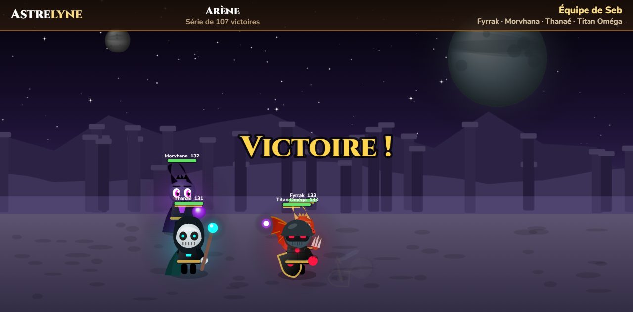 Seb : victoire ★★★ dans l’arène