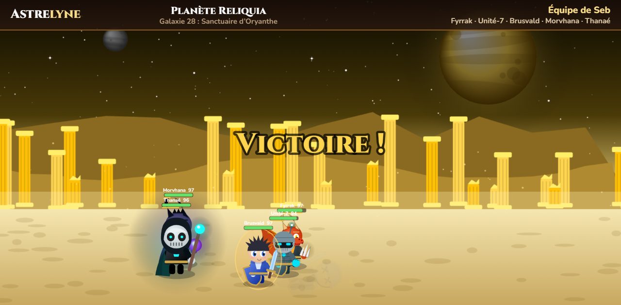 Seb : victoire ★★★ sur la planète Reliquia