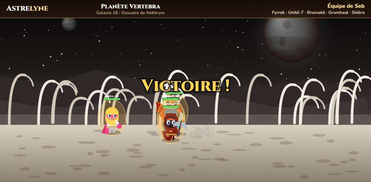Seb : victoire ★★★ sur la planète Vertebra