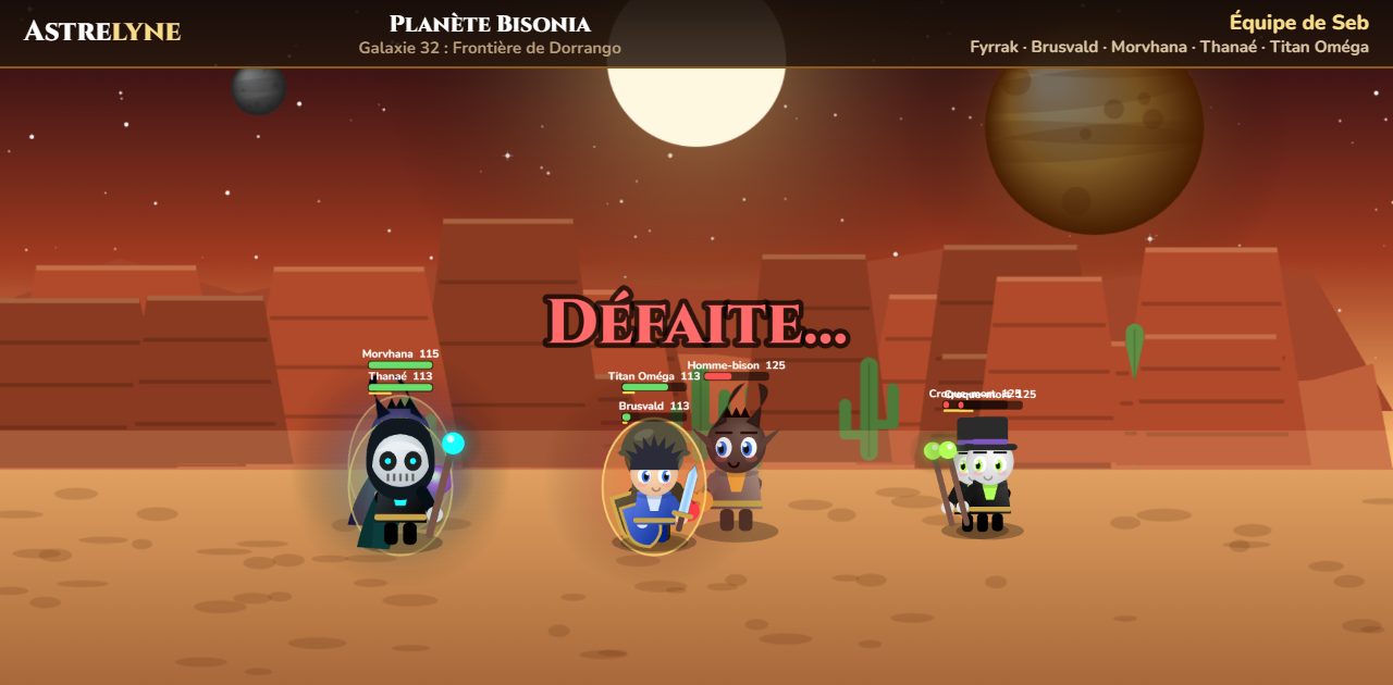 Seb : défaite sur la planète Bisonia