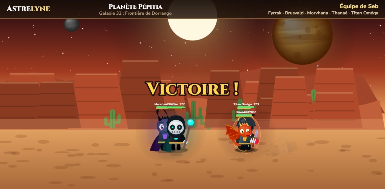 Seb : victoire ★★★ sur la planète Pépitia