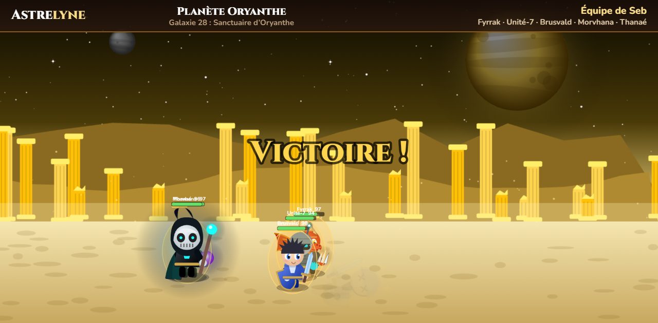 Seb : victoire ★★★ sur la planète Oryanthe