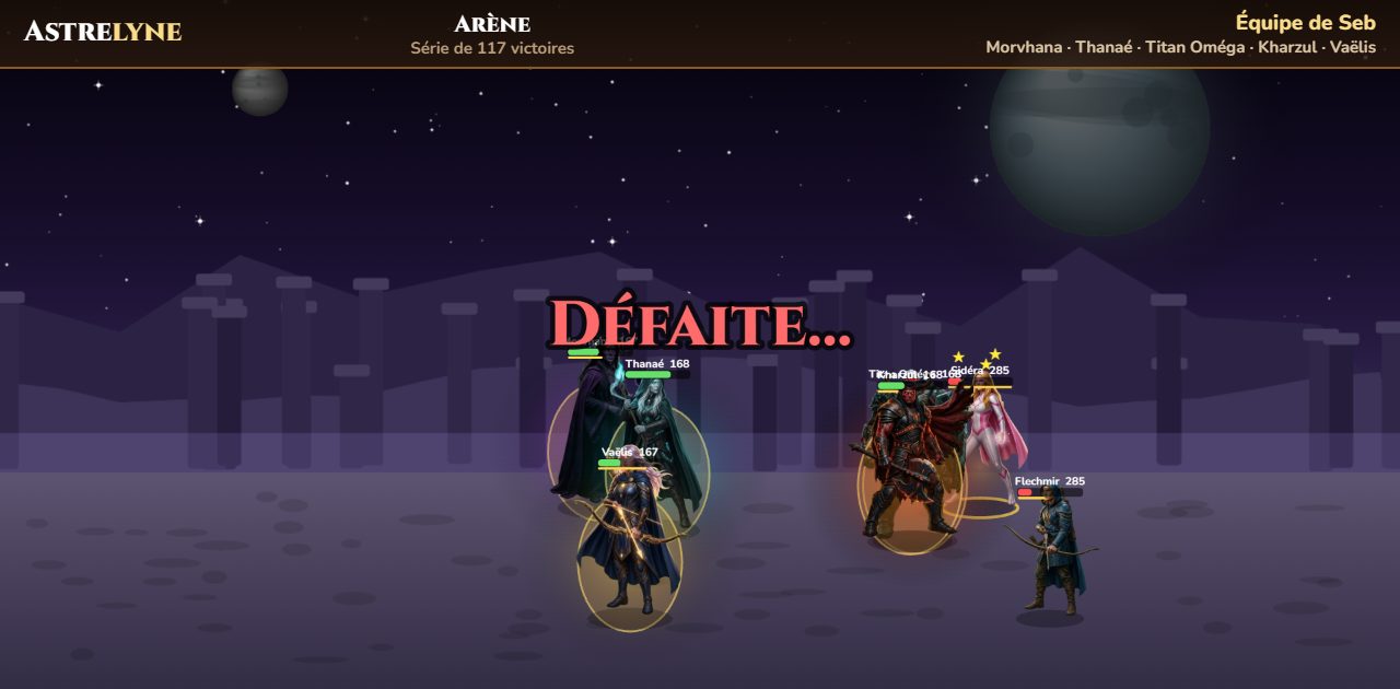 Seb : défaite dans l’arène