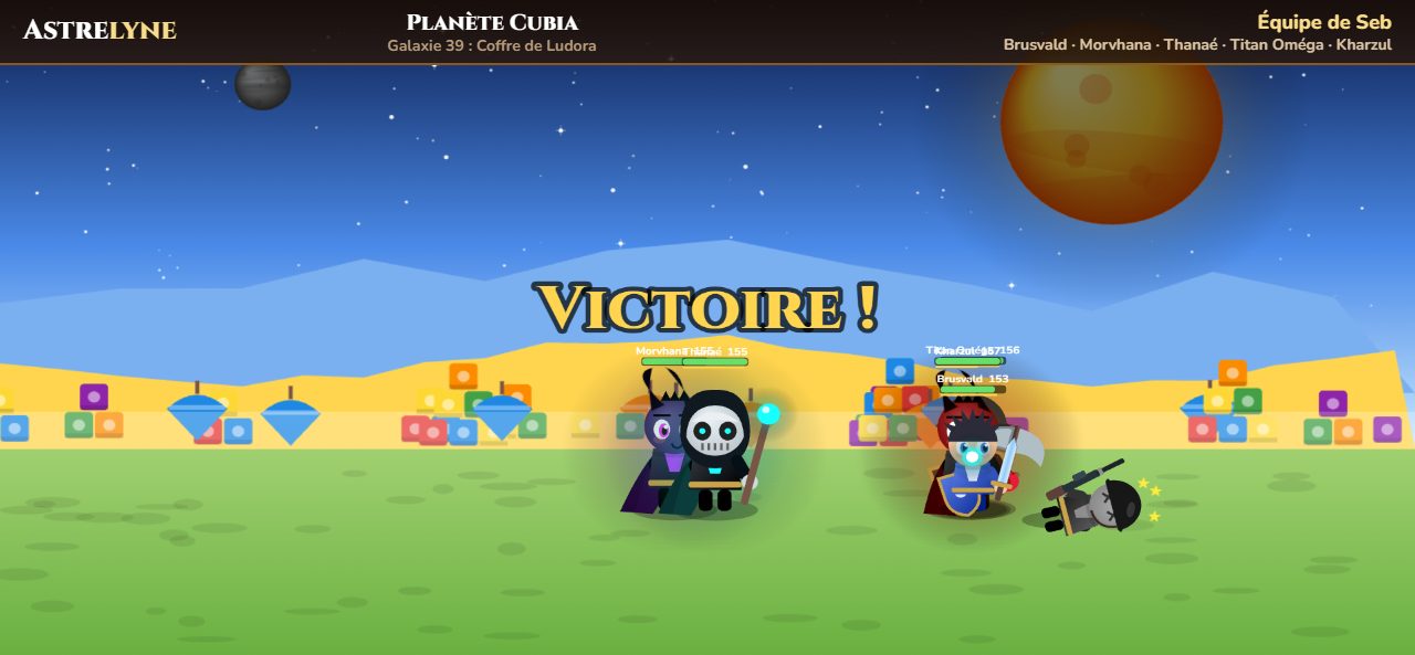 Seb : victoire ★★★ sur la planète Cubia