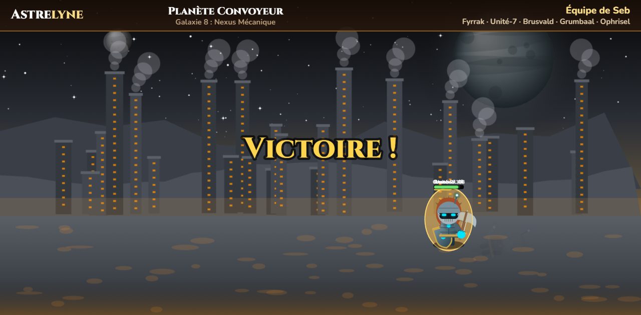 Seb : victoire ★ sur la planète Convoyeur