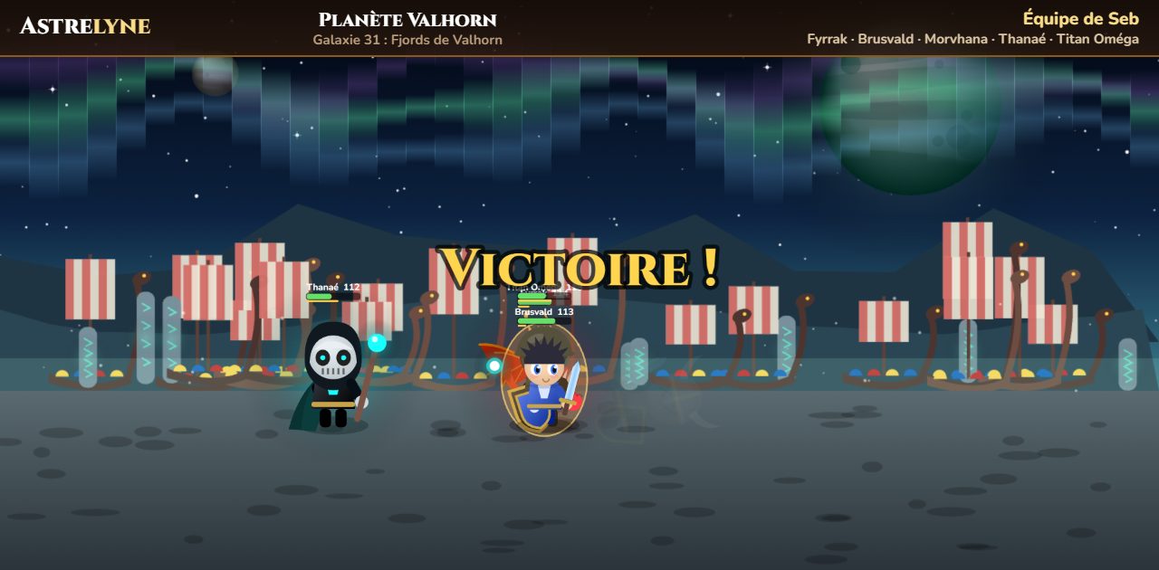 Seb : victoire ★★ sur la planète Valhorn