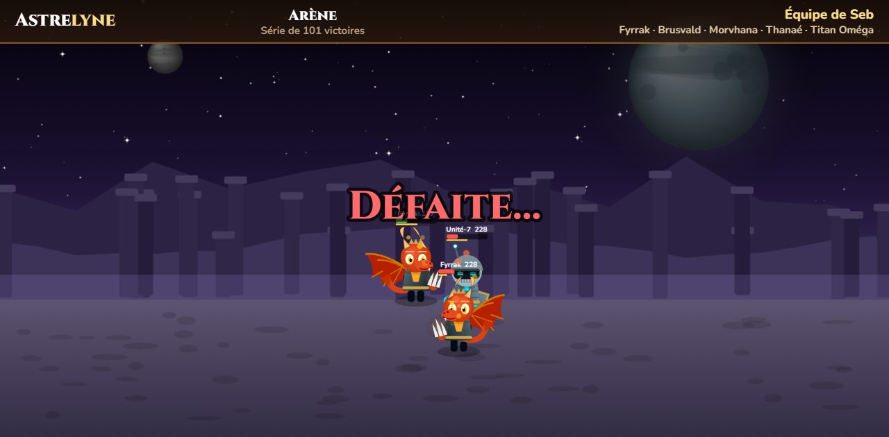 Seb : défaite dans l’arène