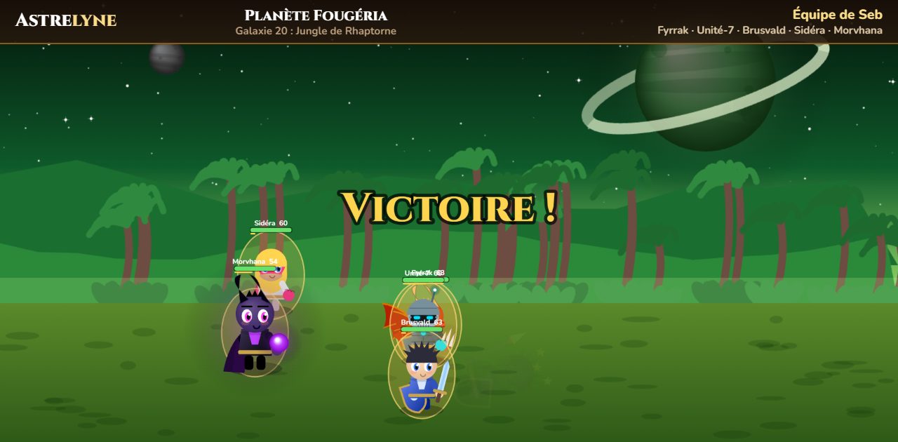 Seb : victoire ★★★ sur la planète Fougéria