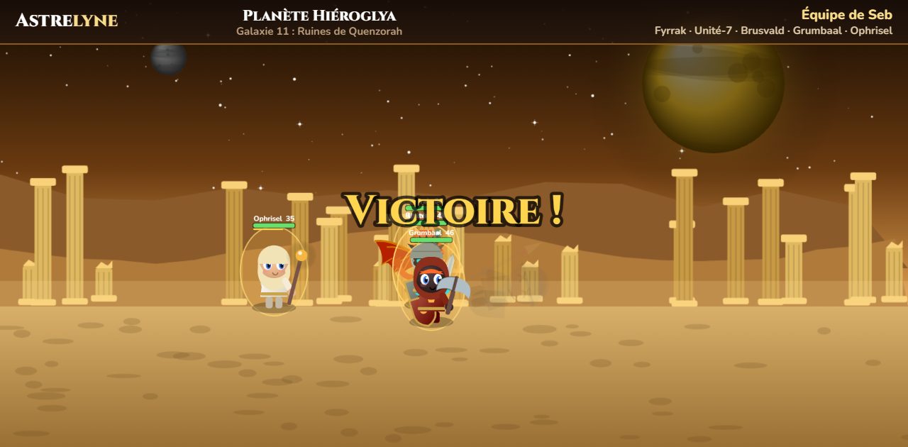 Seb : victoire ★★★ sur la planète Hiéroglya