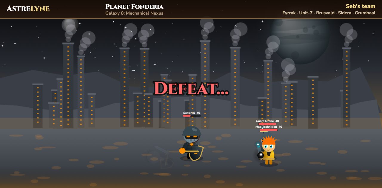 Seb: derrota en el planeta Fonderia