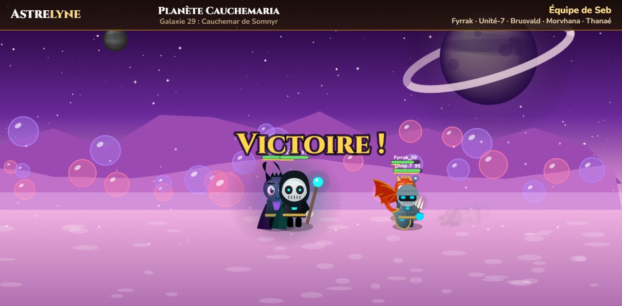 Seb : victoire ★★ sur la planète Cauchemaria