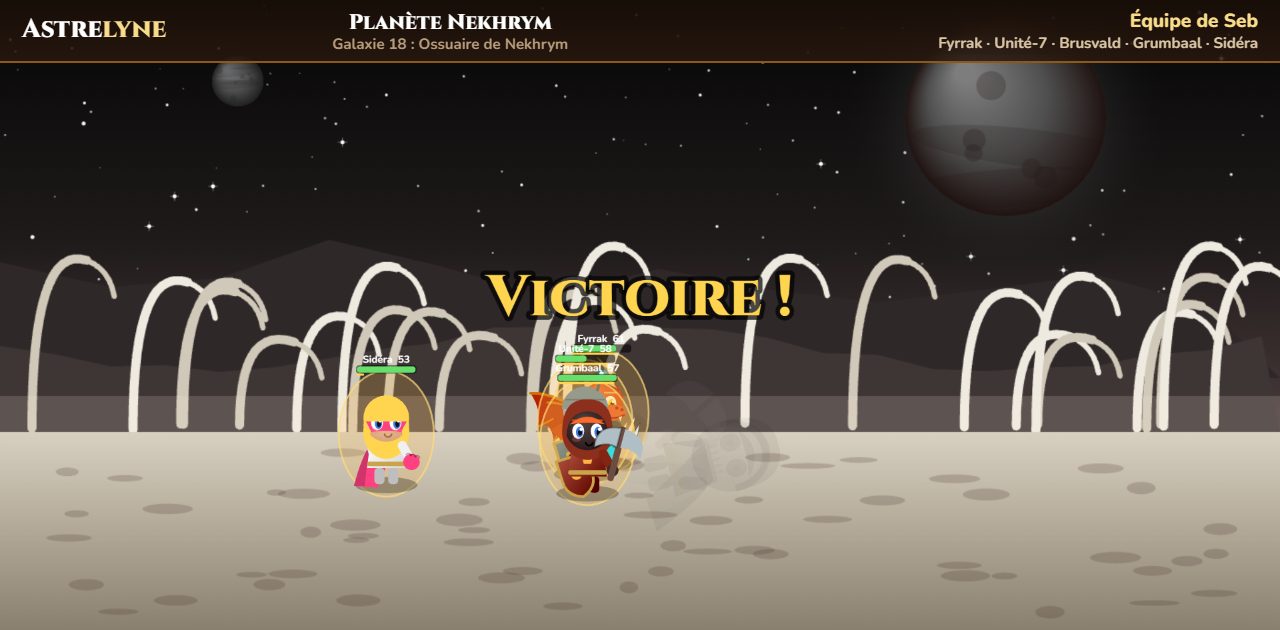 Seb : victoire ★★ sur la planète Nekhrym