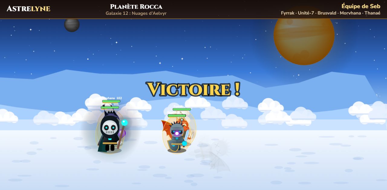Seb : victoire ★★★ sur la planète Rocca