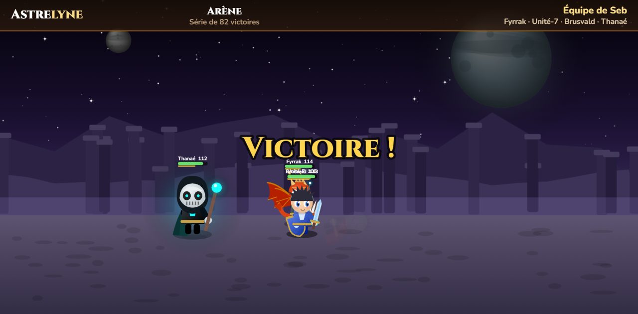 Seb : victoire ★★★ dans l’arène