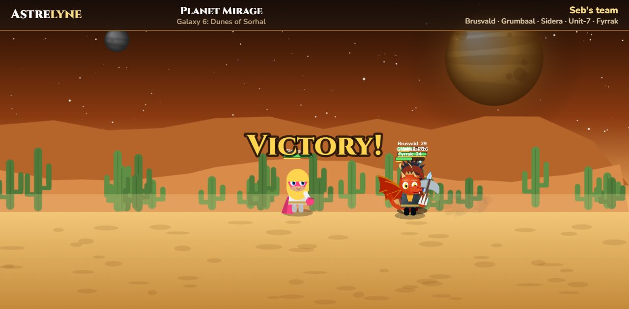 Seb : victoire ★★★ sur la planète Mirage