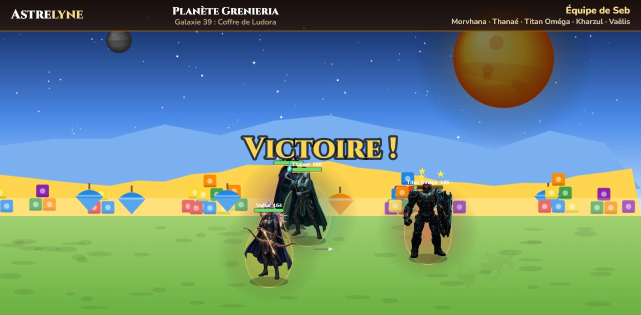 Seb : victoire ★★ sur la planète Grenieria