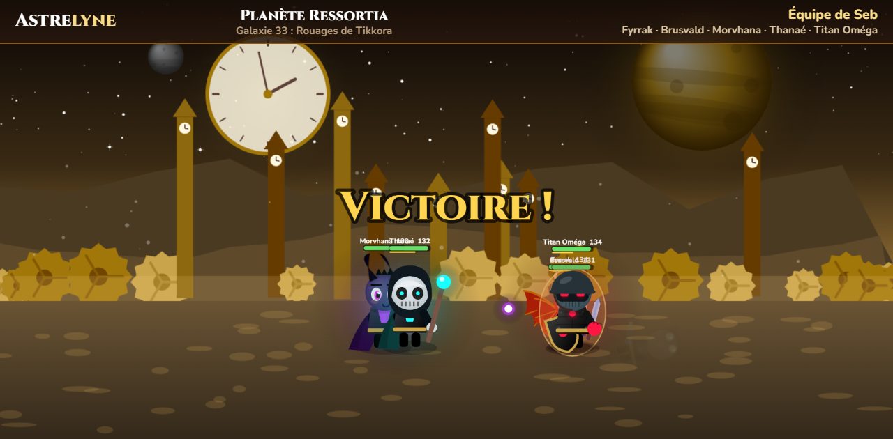 Seb : victoire ★★★ sur la planète Ressortia