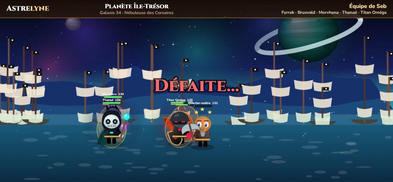 Seb : défaite sur la planète Île-Trésor