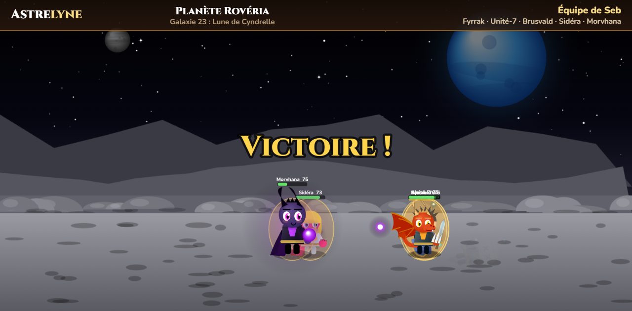 Seb : victoire ★★★ sur la planète Rovéria