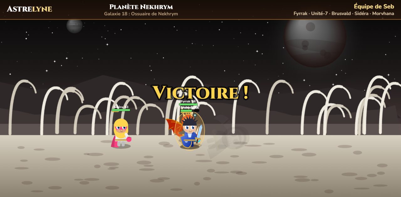 Seb : victoire ★★ sur la planète Nekhrym