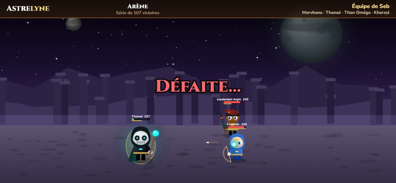 Seb : défaite dans l’arène