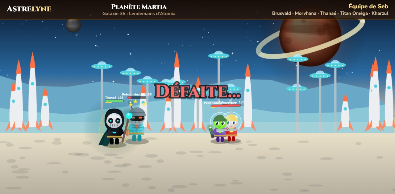 Seb : défaite sur la planète Martia