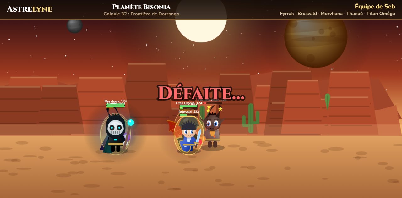 Seb : défaite sur la planète Bisonia
