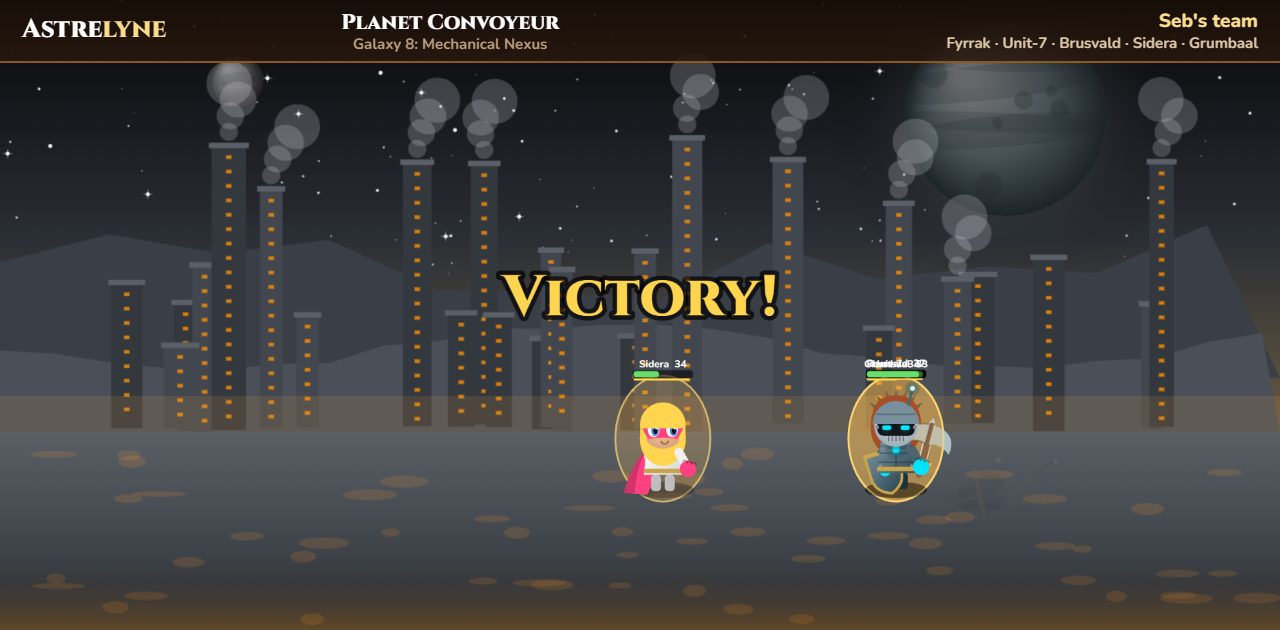 Seb : victoire ★★ sur la planète Convoyeur